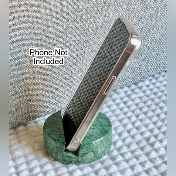 Unbranded Other - New Natural Green Marble Stone Cell Phone Heavy Freestanding Holder Stand